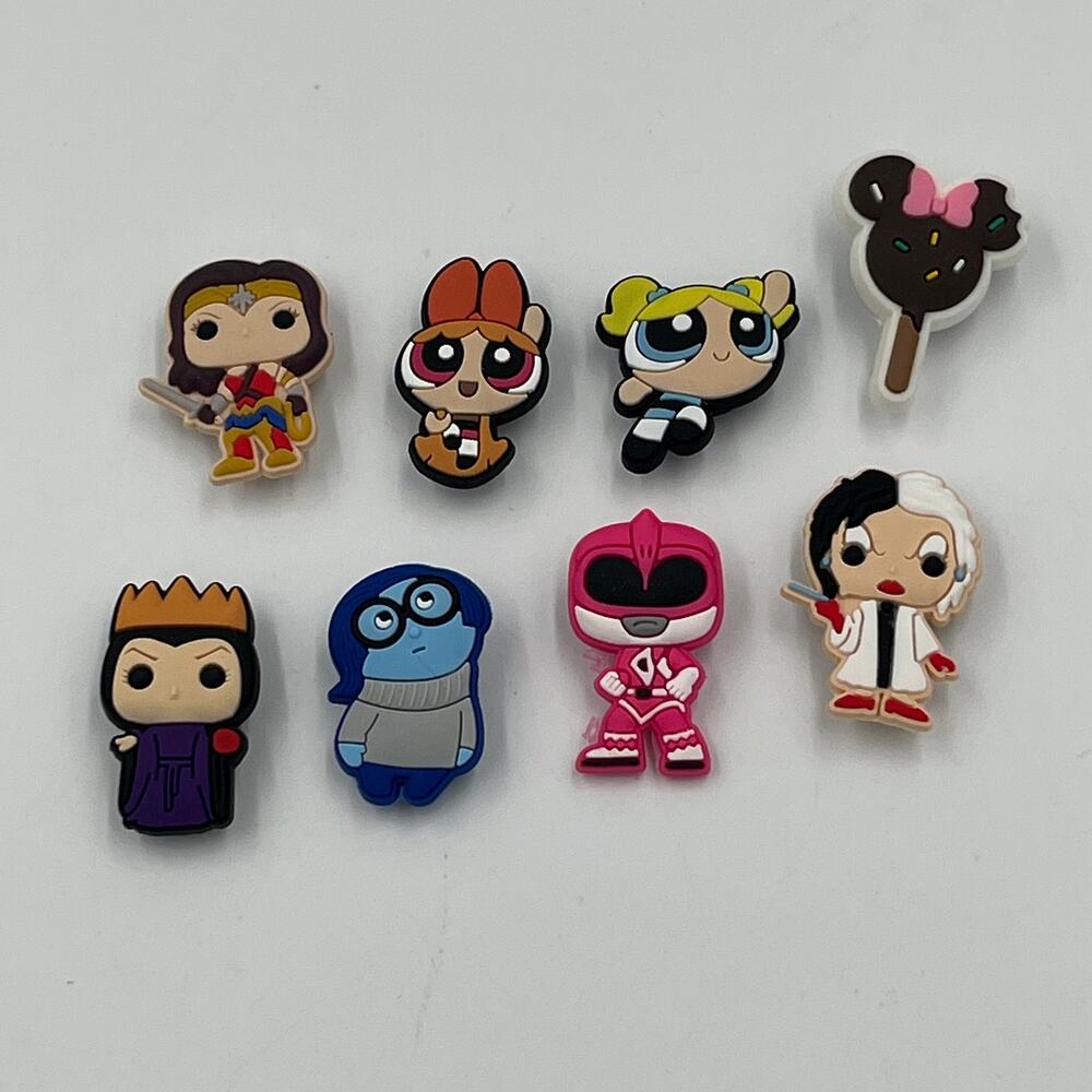 Cartoon Shoe Charms Lot Princess Powerpuff Girls Croc Jibbitz